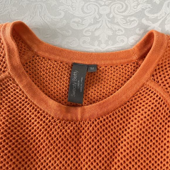 Sweaty Betty Top Shirt Womens Medium Mesh/Open knit Long Sleeve - Picture 4 of 10